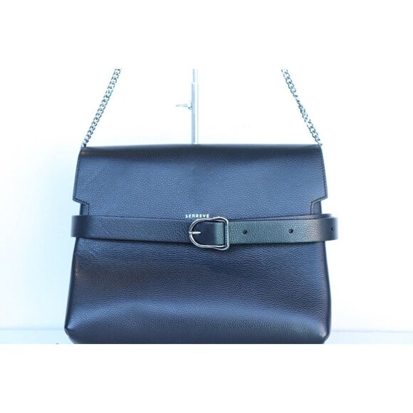 Senreve Women's Large Soft Black Cavalla Satchel Piccola Leather Clutch $1100 - Picture 3 of 13